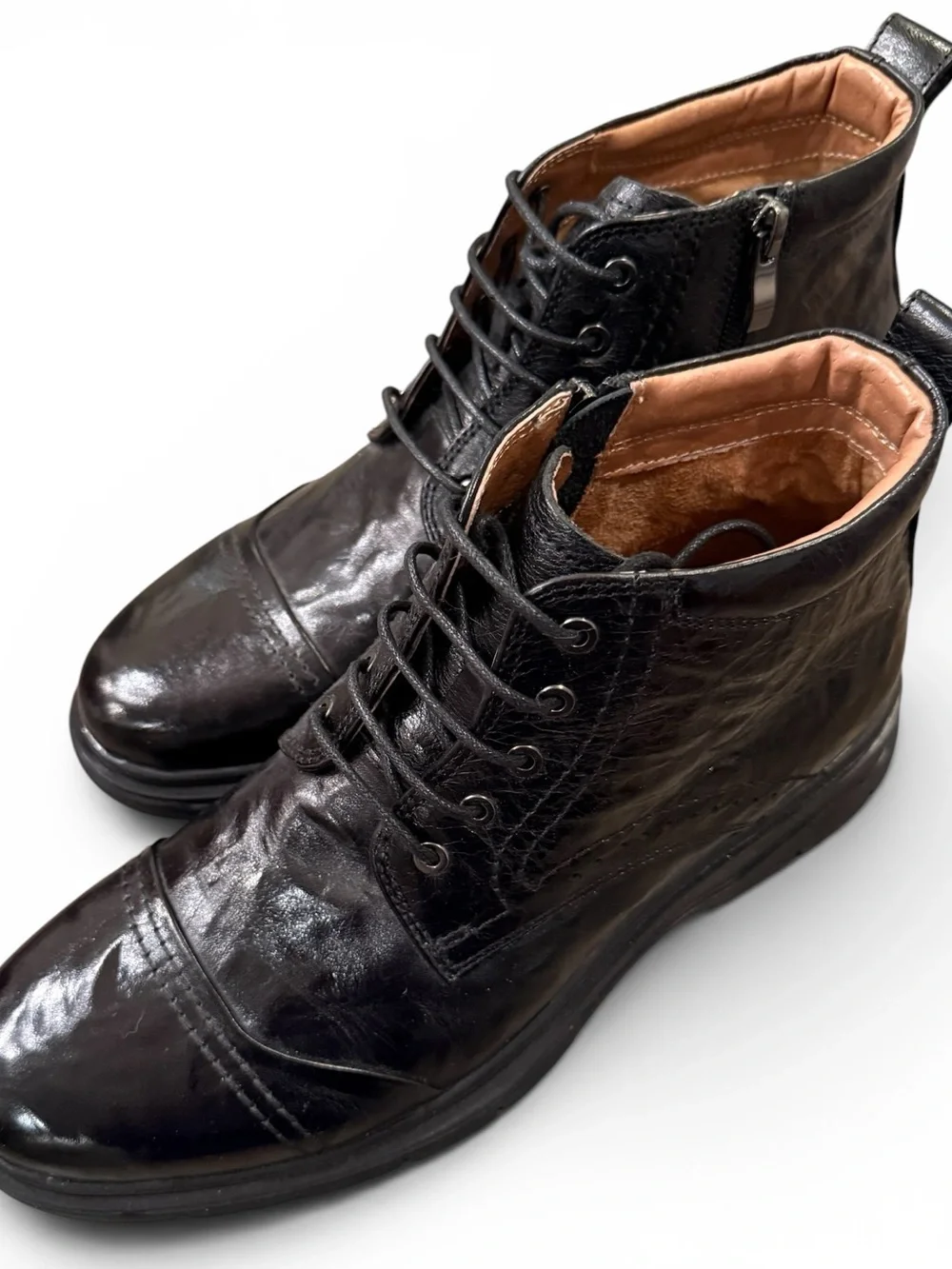 Vintage Foundry Black Leather Lace-Up Ankle Boots NWOB Men’s 8.5